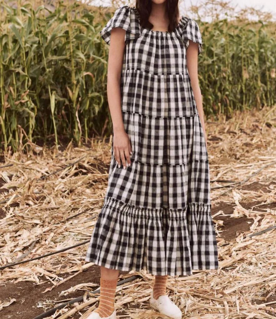 The Great The Nightingale Dress In Navy Heart Check 1