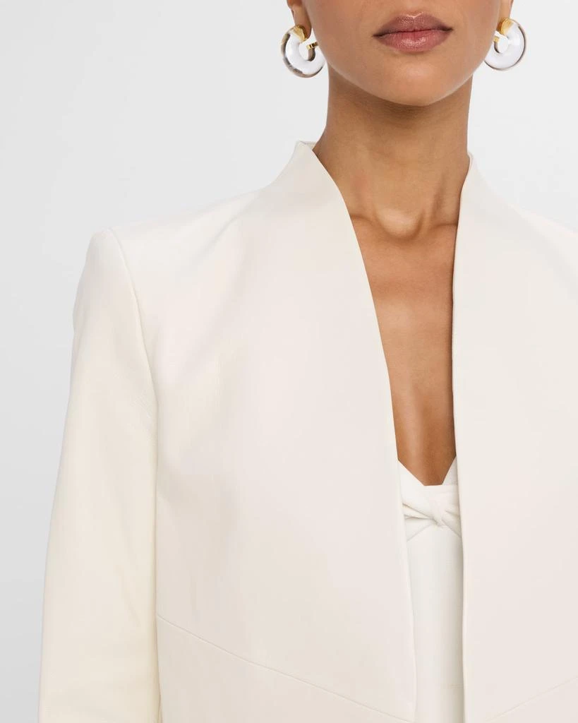 Alice + Olivia Harvey Draped Open-Front Leather Jacket 5
