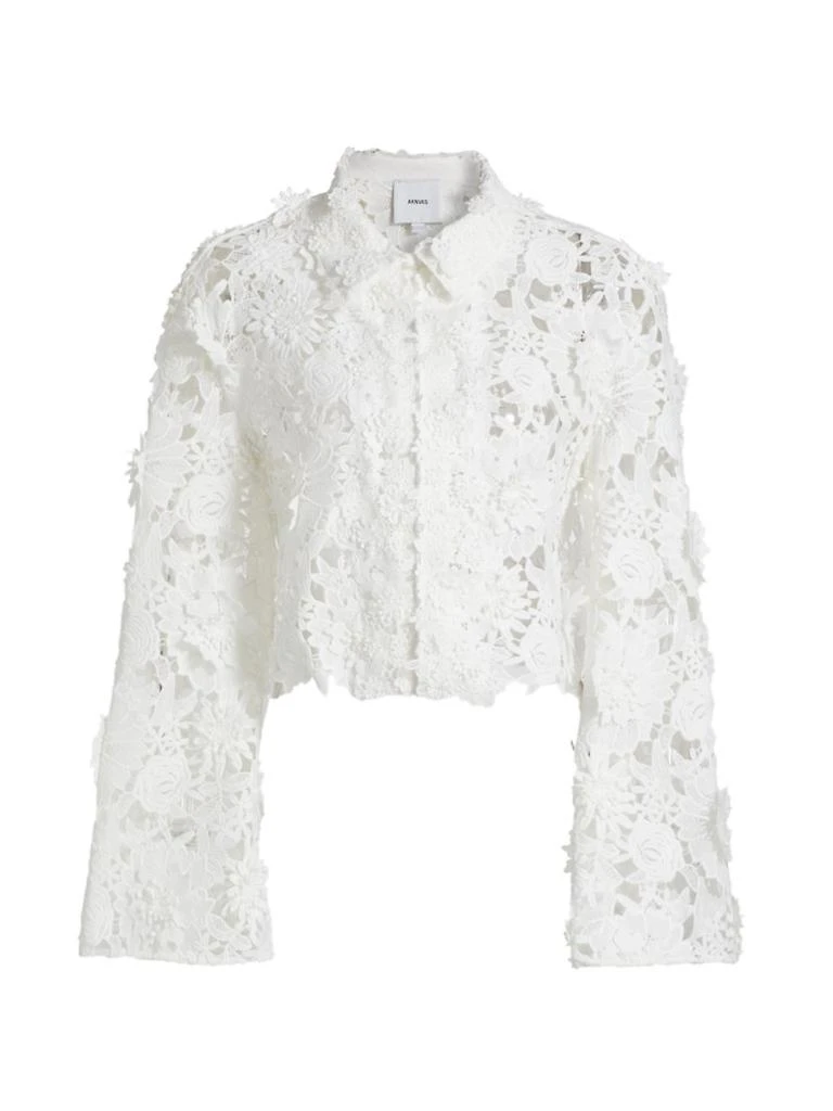 Aknvas Audrey Lace Bell-Sleeve Crop Jacket 1