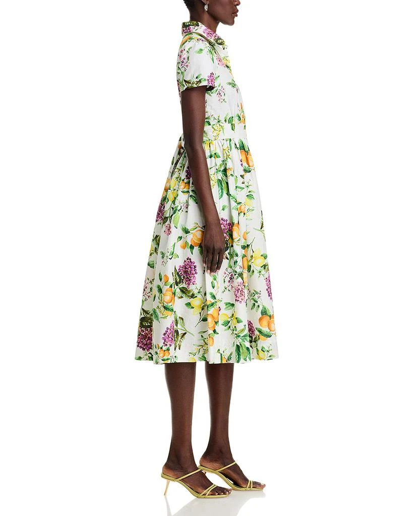 AQUA Lemon Print Fit & Flare Poplin Shirt Dress - Exclusive 5