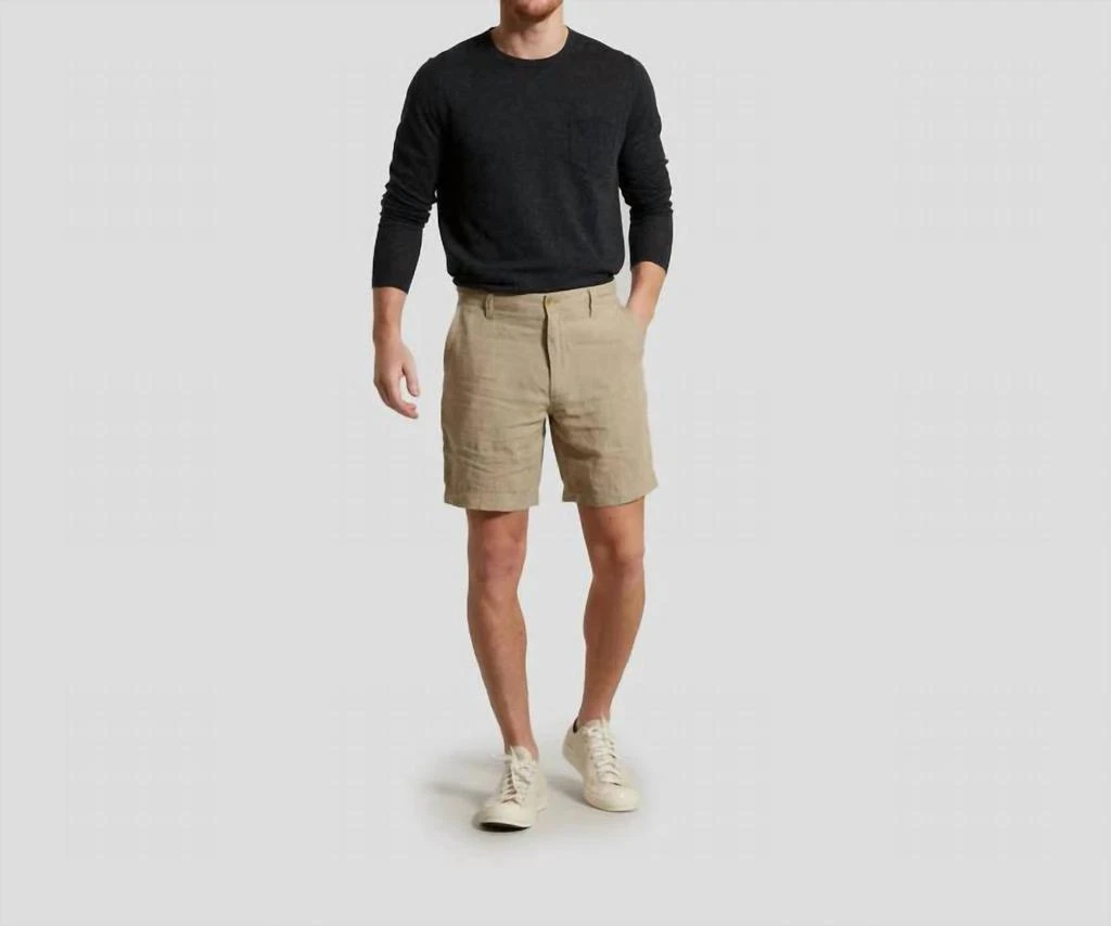 Grayers Men Aventura Washed Linen Shorts In Safari 1
