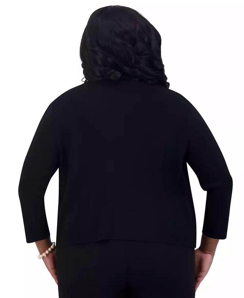 Kasper Women's Collarless Open-Front Cardigan 7
