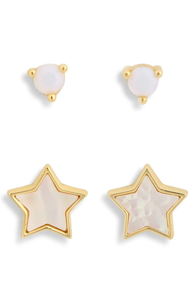Argento Vivo Set of 2 Mother-of-Pearl & Synthetic Opal Ball Stud Earrings 1