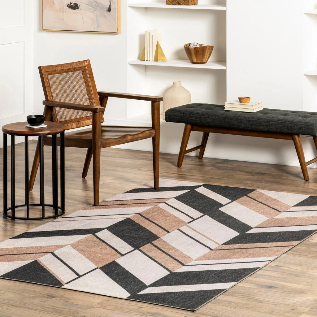 nuLOOM Rita Chevron Machine Washable Area Rug 1