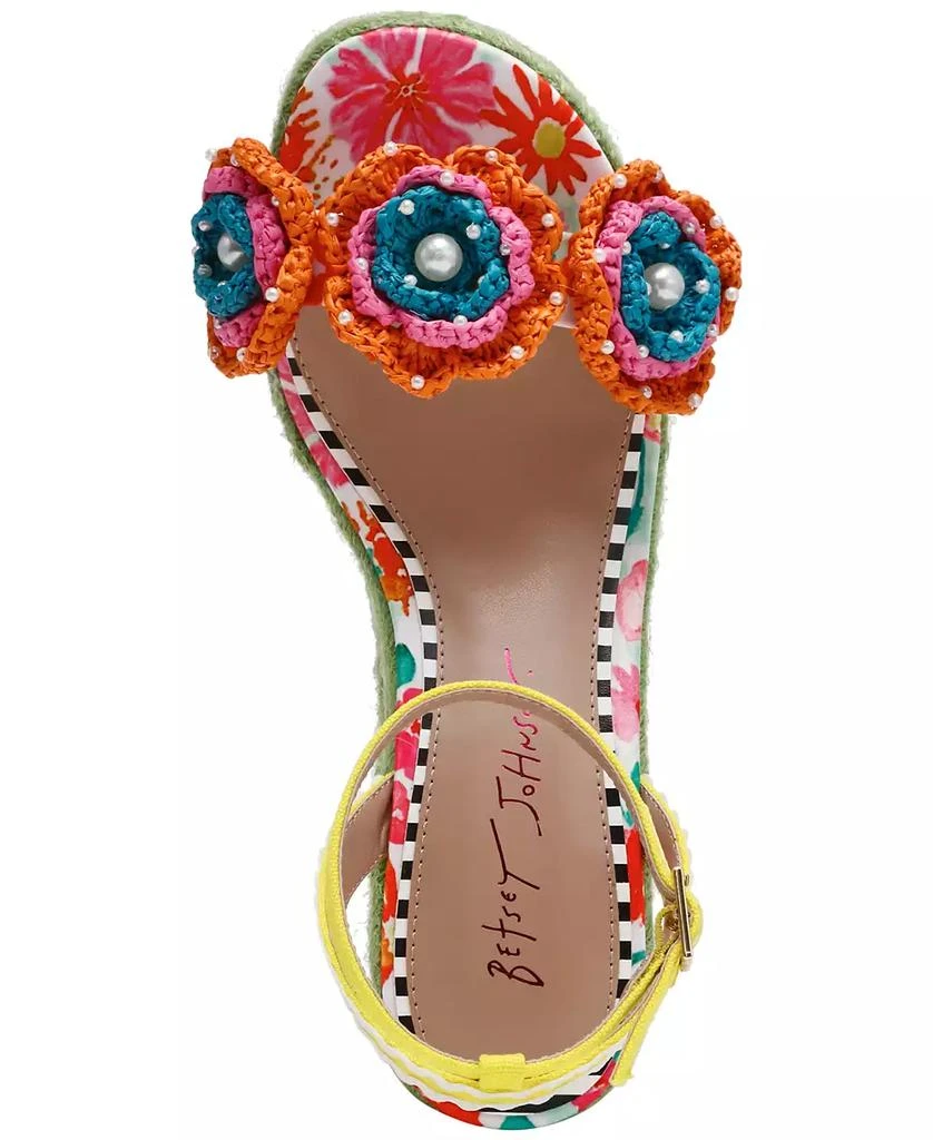 Betsey Johnson Women's Marabela Macrame Platform Wedge Sandals 4