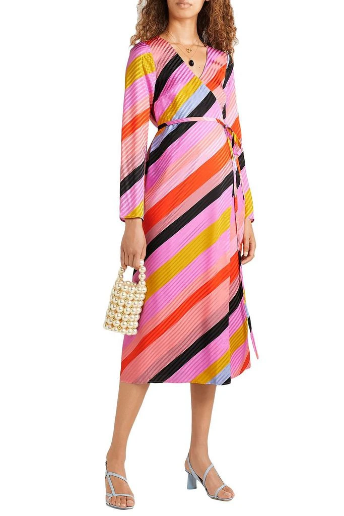 Stine Goya Striped silk-jacquard wrap dress 2