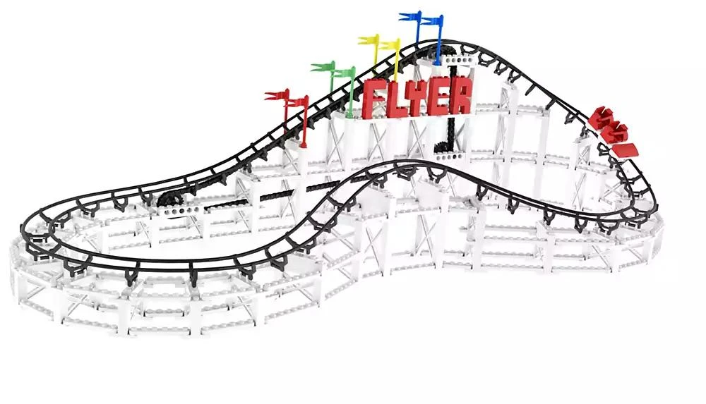 MIEH CDX Blocks Brick Construction Flyer Roller Coaster Building Set 6