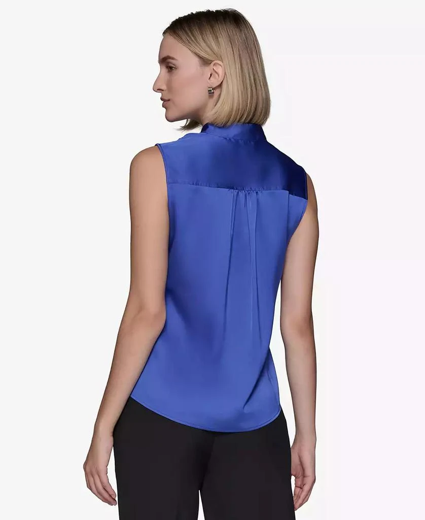 Karl Lagerfeld Paris Women's Sleeveless Mandarin-Collar Blouse 2