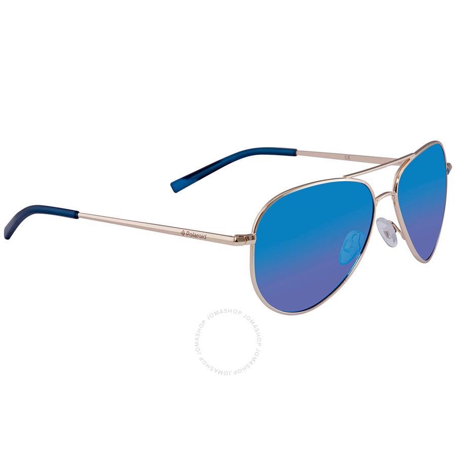 Polaroid Polarized Blue Pilot Unisex Sunglasses PLD 6012/N 0J5G/JY 56