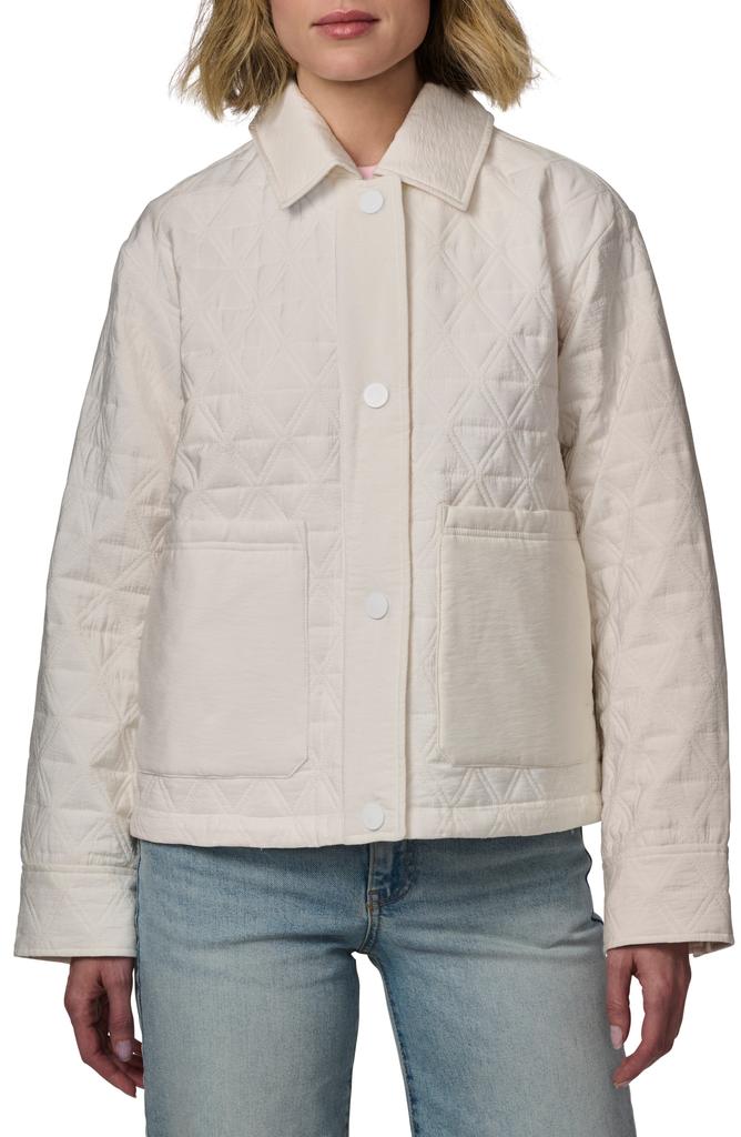 Bernardo Textured Quilted Snap-Up Jacket