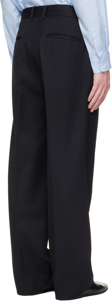 stein Navy Wool Kersey Straight Trousers 3