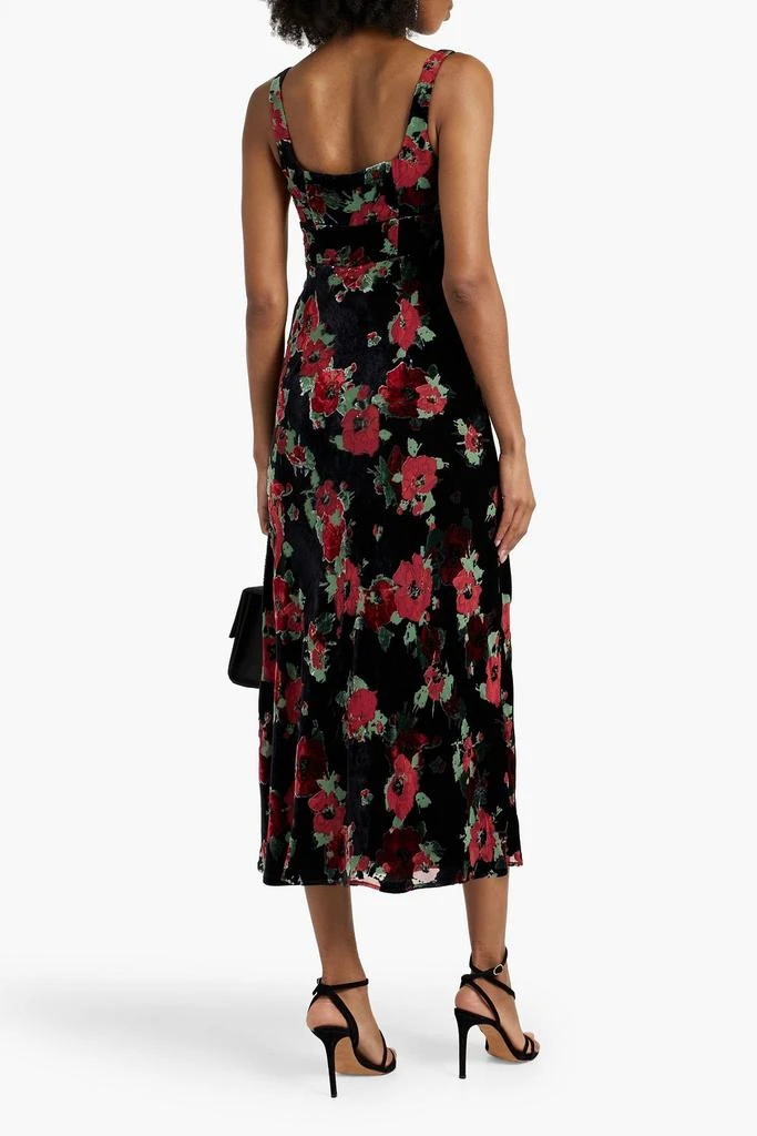Rixo Benedict floral-print devor�é-velvet midi dress 3