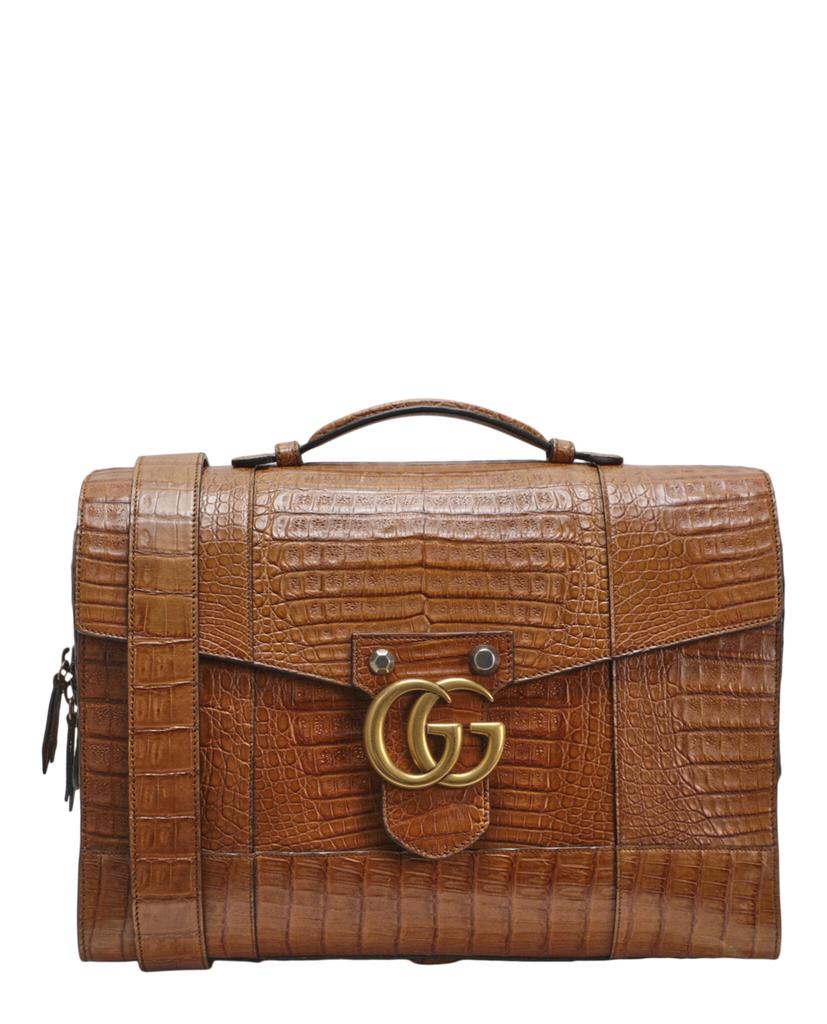 Gucci Large GG Marmont Alligator Briefcase