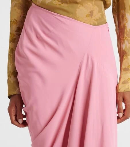 Dries Van Noten Draped crêpe maxi skirt 4