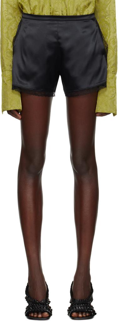 DRIES VAN NOTEN BIS CARGO SHORT サイズ46 Black Pleated Cargo Shorts by Dries Van Noten on Sale