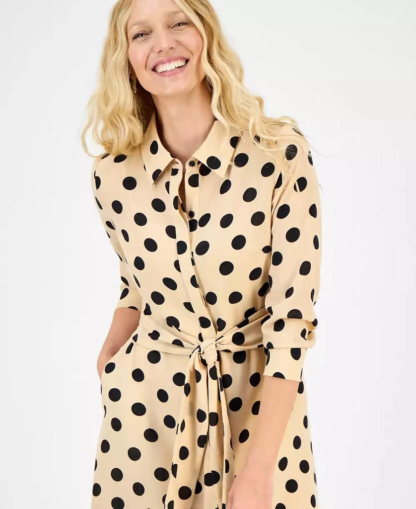 julia jordan Women's Dot-Print Tie-Waist Shirtdress 4