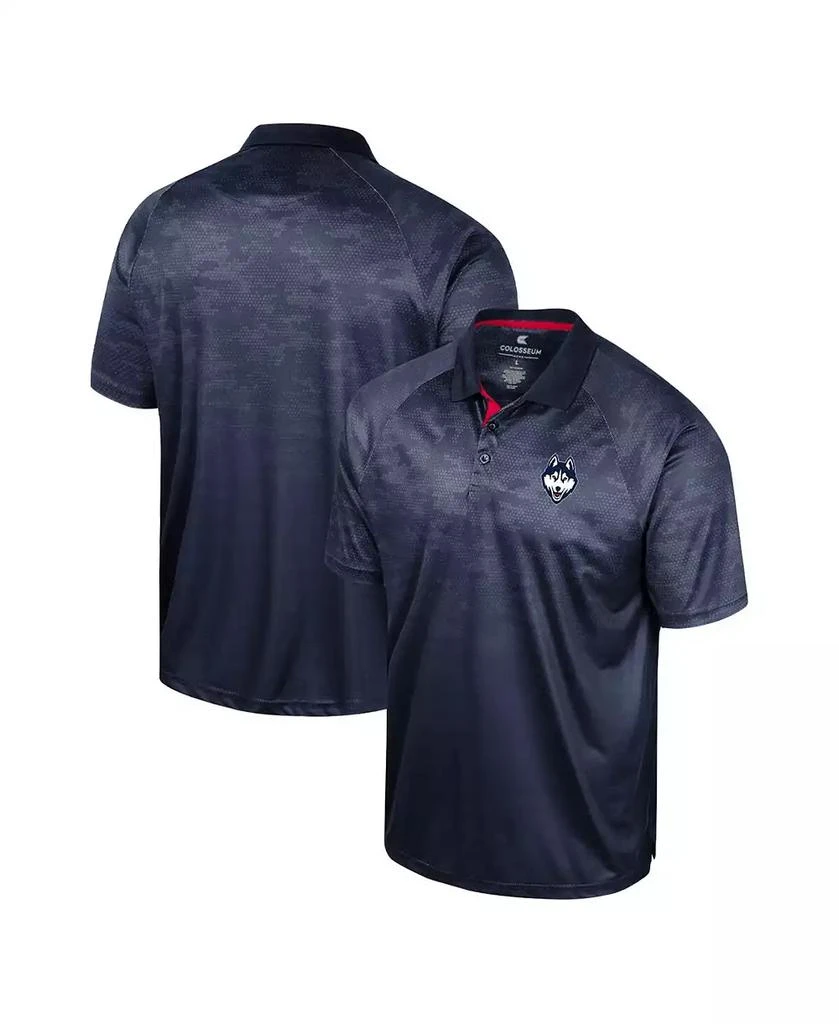 Colosseum Men's Navy UConn Huskies Honeycomb Raglan Polo Shirt 1