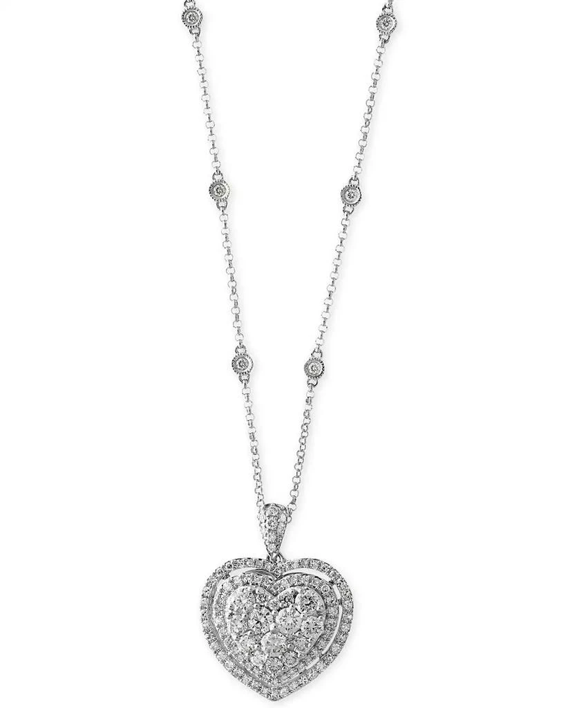 Effy EFFY® Diamond Heart Pendant Necklace (1-1/8 ct. t.w.) in 14k White Gold or 14k Rose Gold