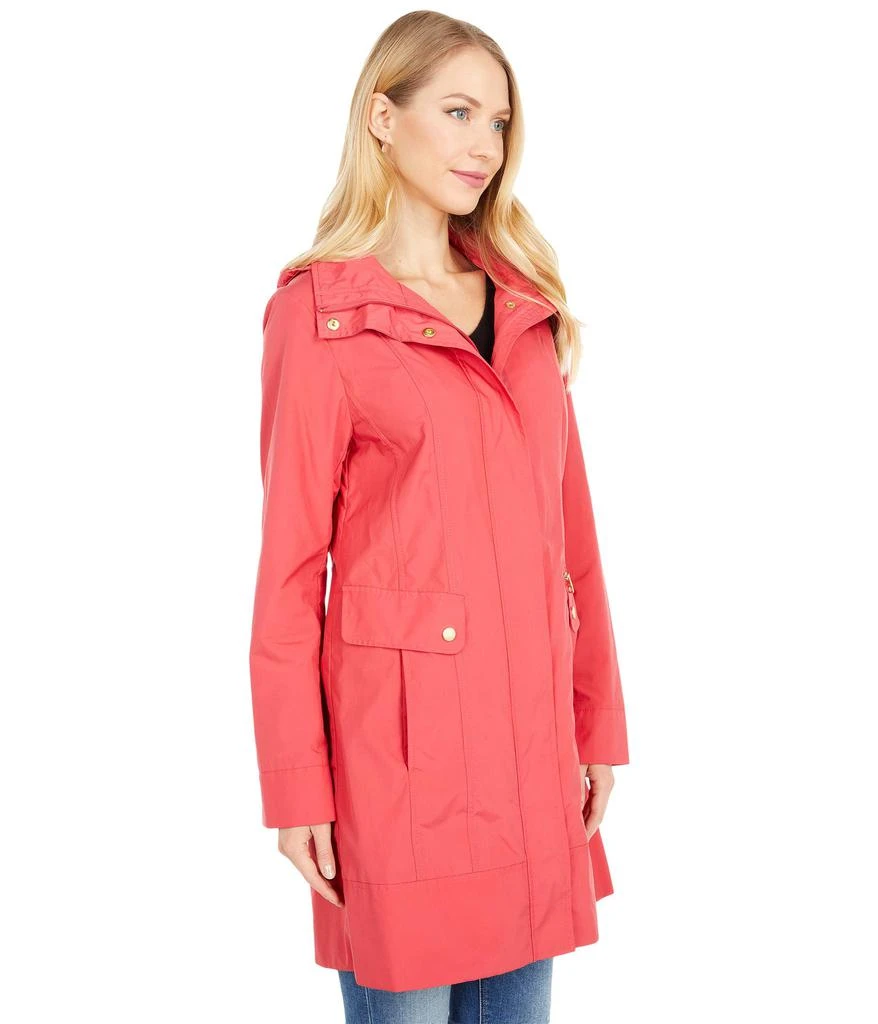 Cole Haan 34 1/2" Single Breasted Rain Jacket with Removable Hood 4