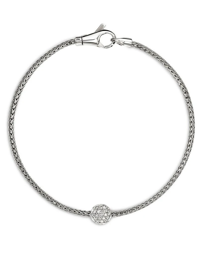 JOHN HARDY Sterling Silver JH Essentials Diamond Pavé Disc Chain Bracelet 3