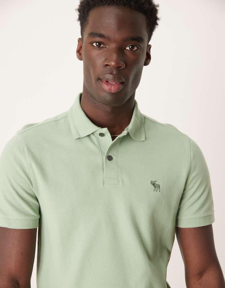 Abercrombie & Fitch Abercrombie & Fitch puff icon logo short sleeve polo in green