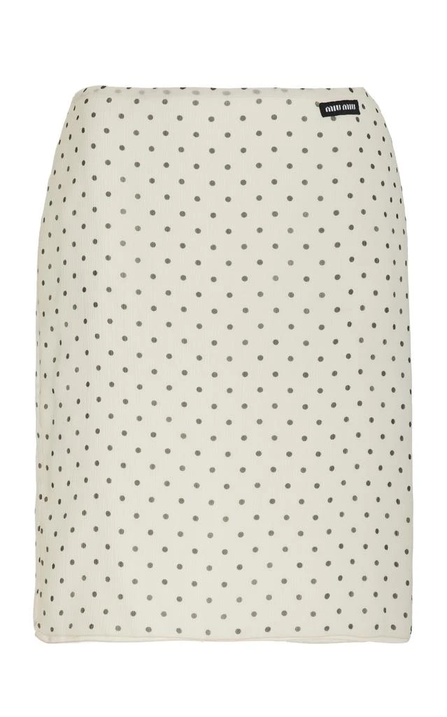 Miu Miu Miu Miu - Silk Chiffon Midi Skirt - Black/white - IT 40 - Moda Operandi 1