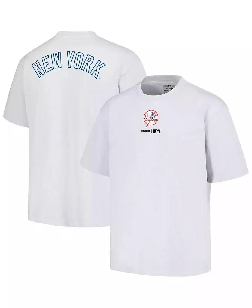 Pleasures Men's White New York Yankees Mascot T-shirt 1