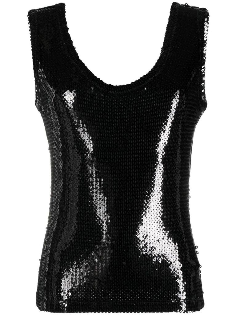 Paco Rabanne Black sequined top