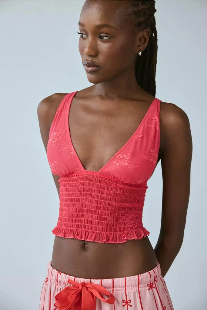 Out From Under Out From Under Firecracker Smocked Cropped Top 1