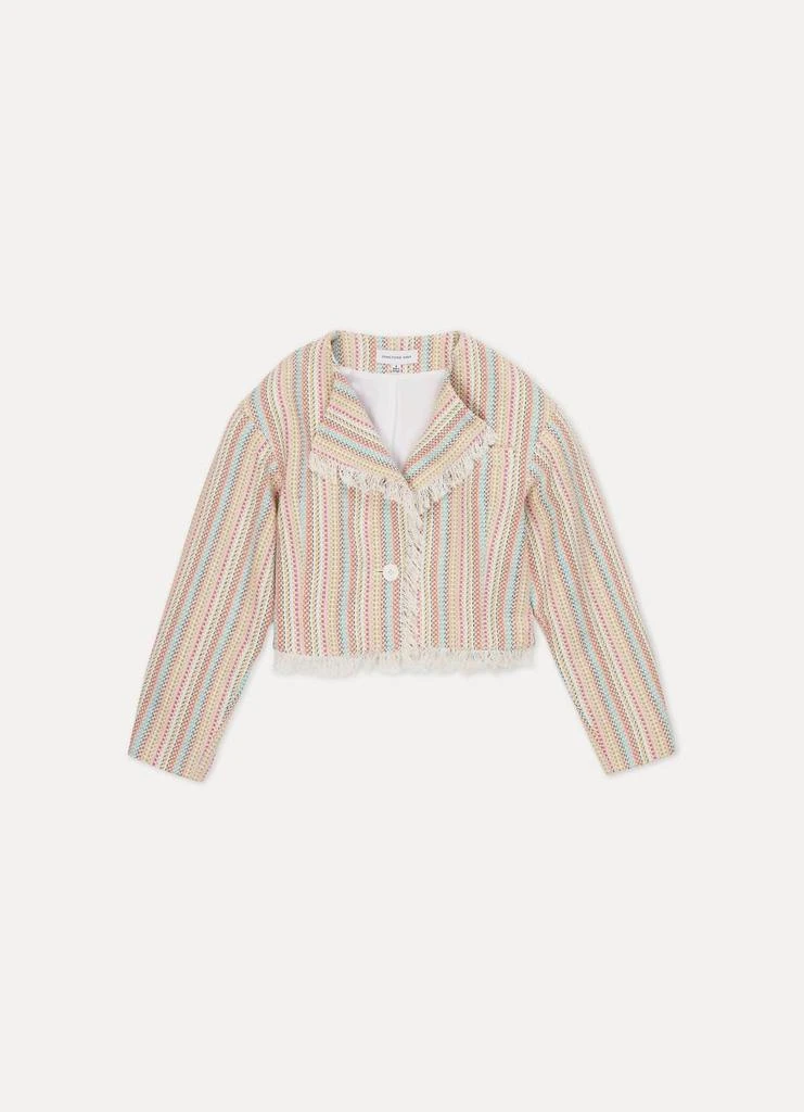 Something Navy Something Navy - Cropped Tweed Frayed Hem Blazer 3