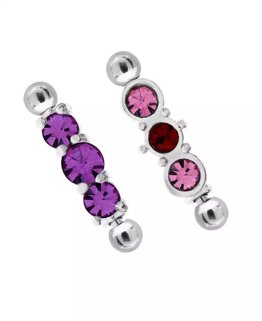 Rhona Sutton Bodifine Stainless Steel And Brass Set of 2 Triple Stone Eyebrow Bars