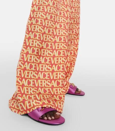 Versace Logo wide-leg silk pants 5