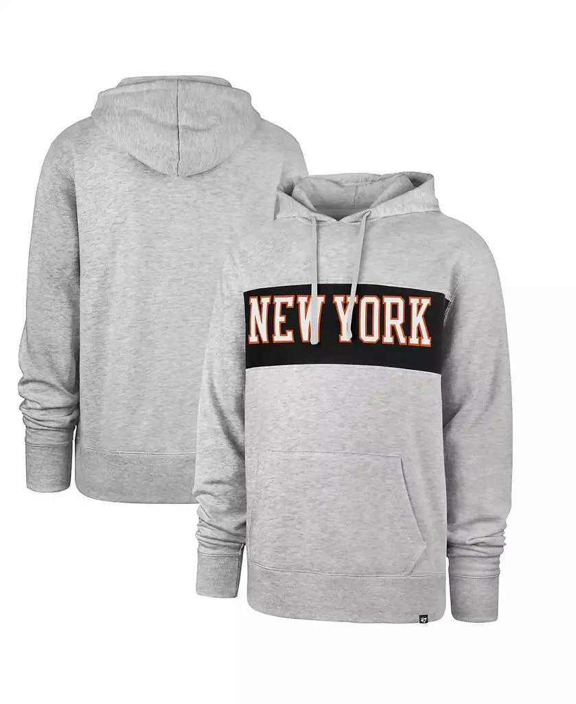 47 Brand Men's '47 Gray New York Knicks 2021/22 City Edition Wordmark Chest Pass Pullover Hoodie 1