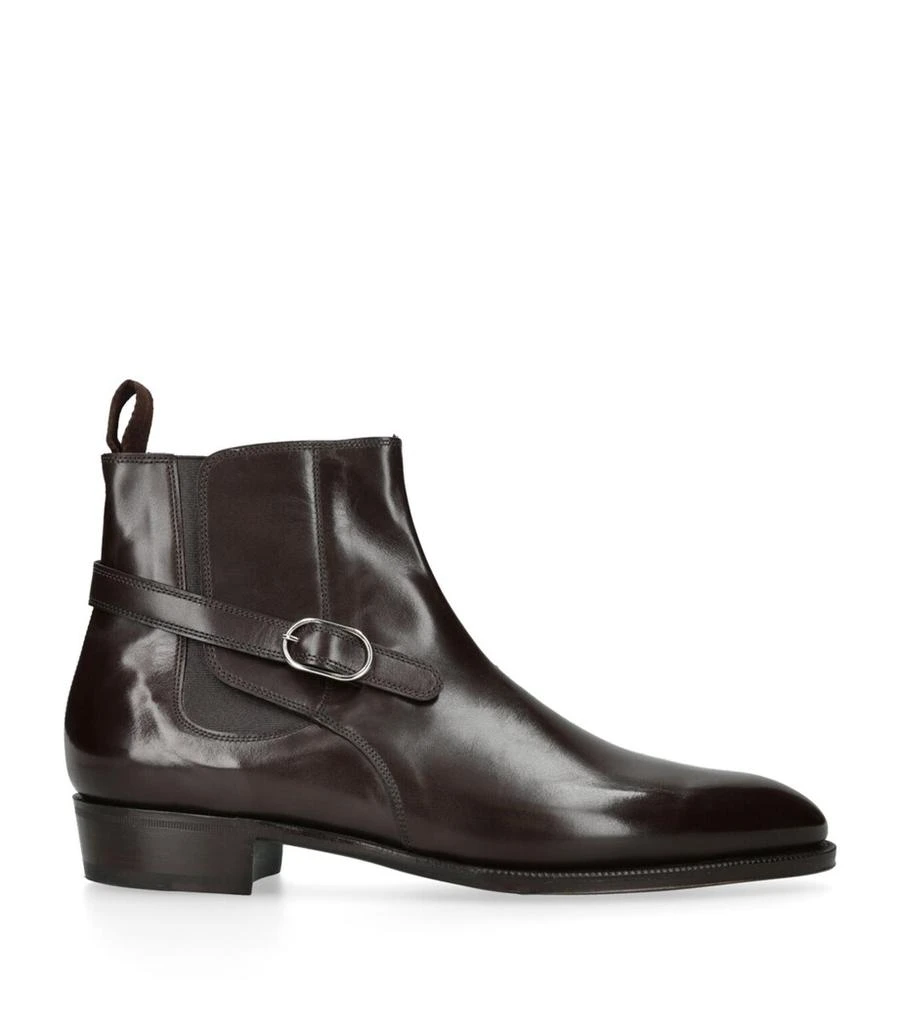 John Lobb Leather Buckle Chelsea Boot - Boots - BeyondStyle