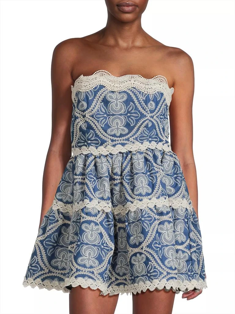 Waimari Time Adaline Embroidered Cotton Minidress 3
