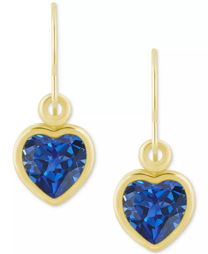 Macy
s Gemstone Heart Drop Earrings in 10k Yellow Gold (also in 10k White Gold)