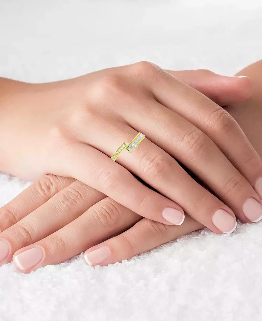 Macy's Round and Baguette Cubic Zirconia Overlapped Ring (5/8 ct. t.w.) in 14 Karat Yellow Gold Over Sterling Silver 2