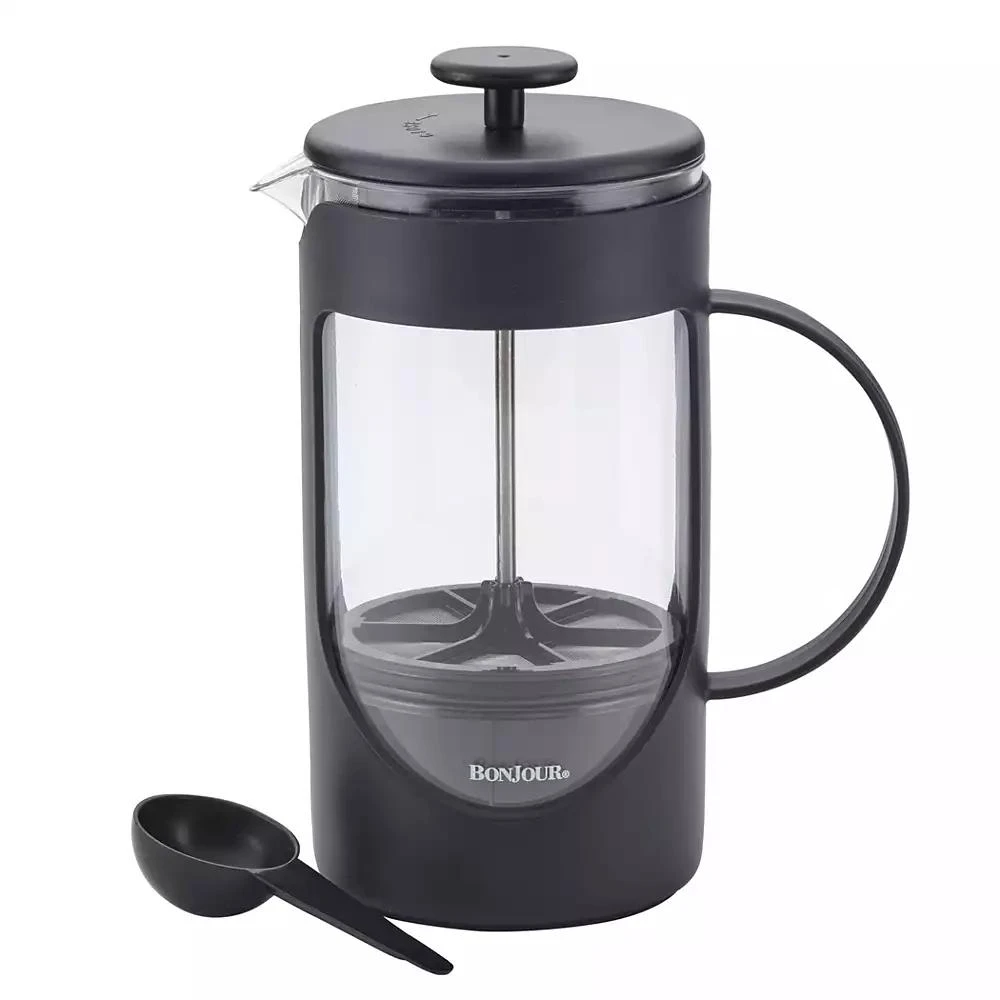 Bonjour Coffee Unbreakable 40oz Plastic French Press with Lock and Toss™ Filter 1
