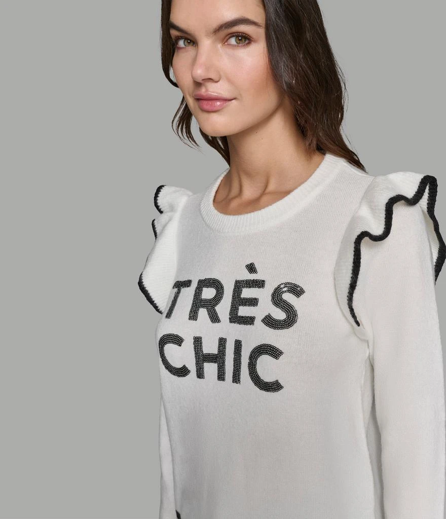 Karl Lagerfeld Paris TRES CHIC RUFFLE SLEEVE SWEATER 3
