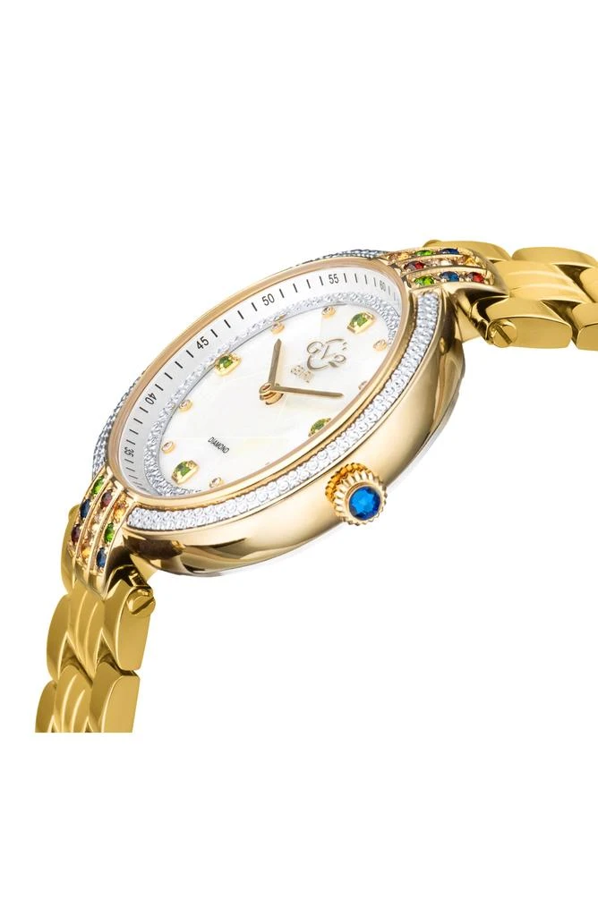 GV2 Matera Swiss Quartz White Mother of Pearl Dial Diamond Bracelet Watch, 35mm - 0.04ct. 3