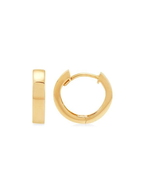 Saks Fifth Avenue 14K Yellow Gold Round Huggie Earrings 1