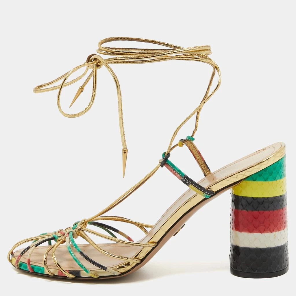 Dior Dior Multicolor Leather Stripy  Ankle Wrap Sandals Size 40.5 1