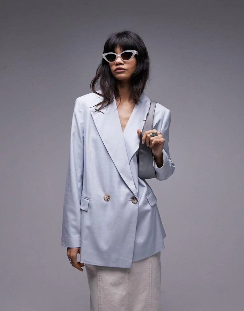 Topshop Topshop co-ord straight blazer in seafoam blue 1