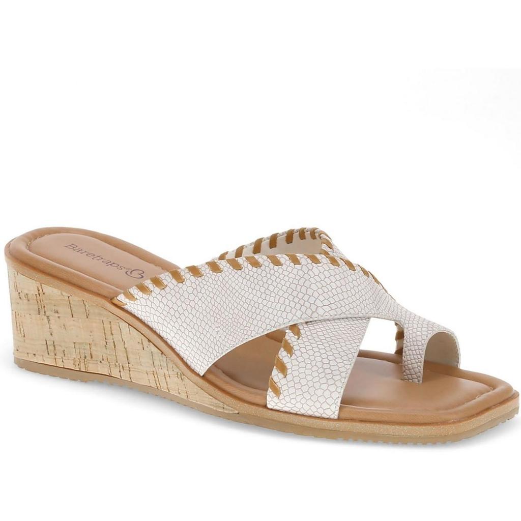 Barefoot PAIGE Womens Snake Print Manmade Wedge Sandals