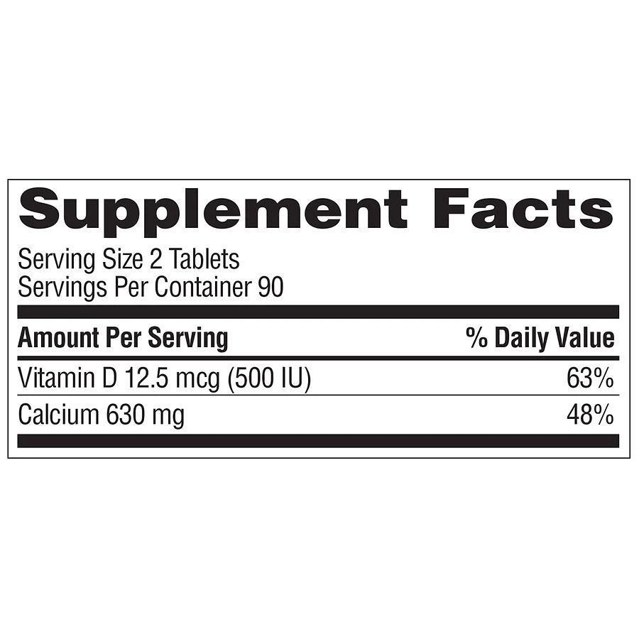 Walgreens Calcium Citrate 630mg with 12.5mcg D3 (90 days) 4