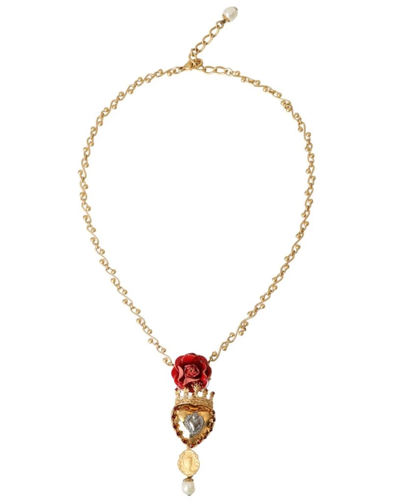 Dolce 
Gabbana BrassChain Sac Heart Crystal Charm Women
s Necklace