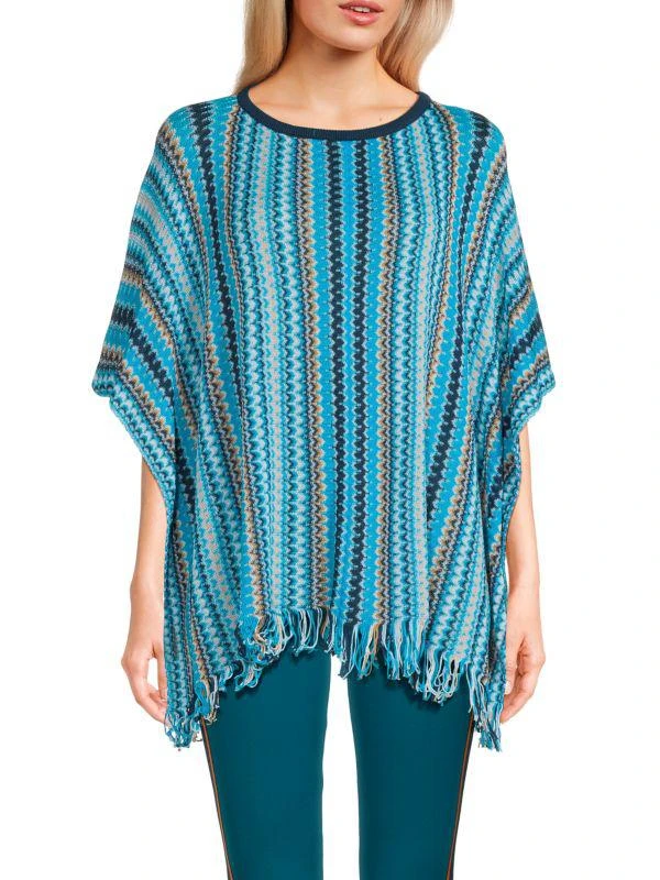 Missoni Fringed Chevron Cotton Poncho 1