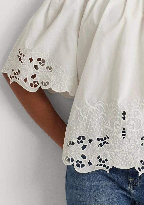 Ralph Lauren Ralph Lauren Eyelet Cotton Off The Shoulder Blouse 4