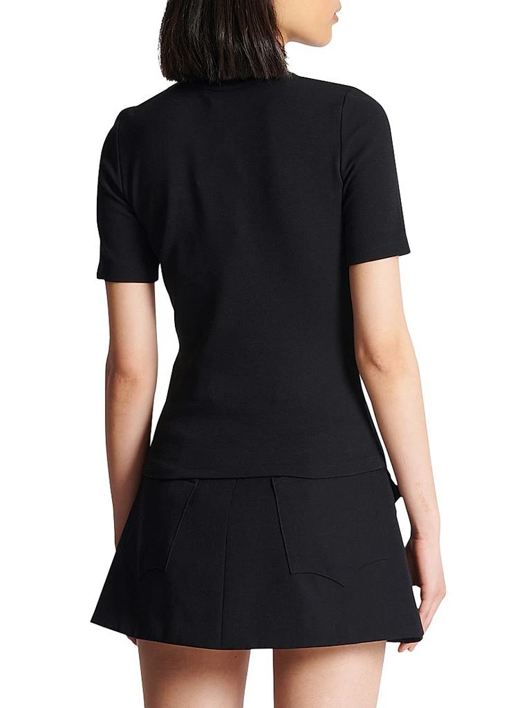 Balmain Logo Button Raglan Stretch T-Shirt 5