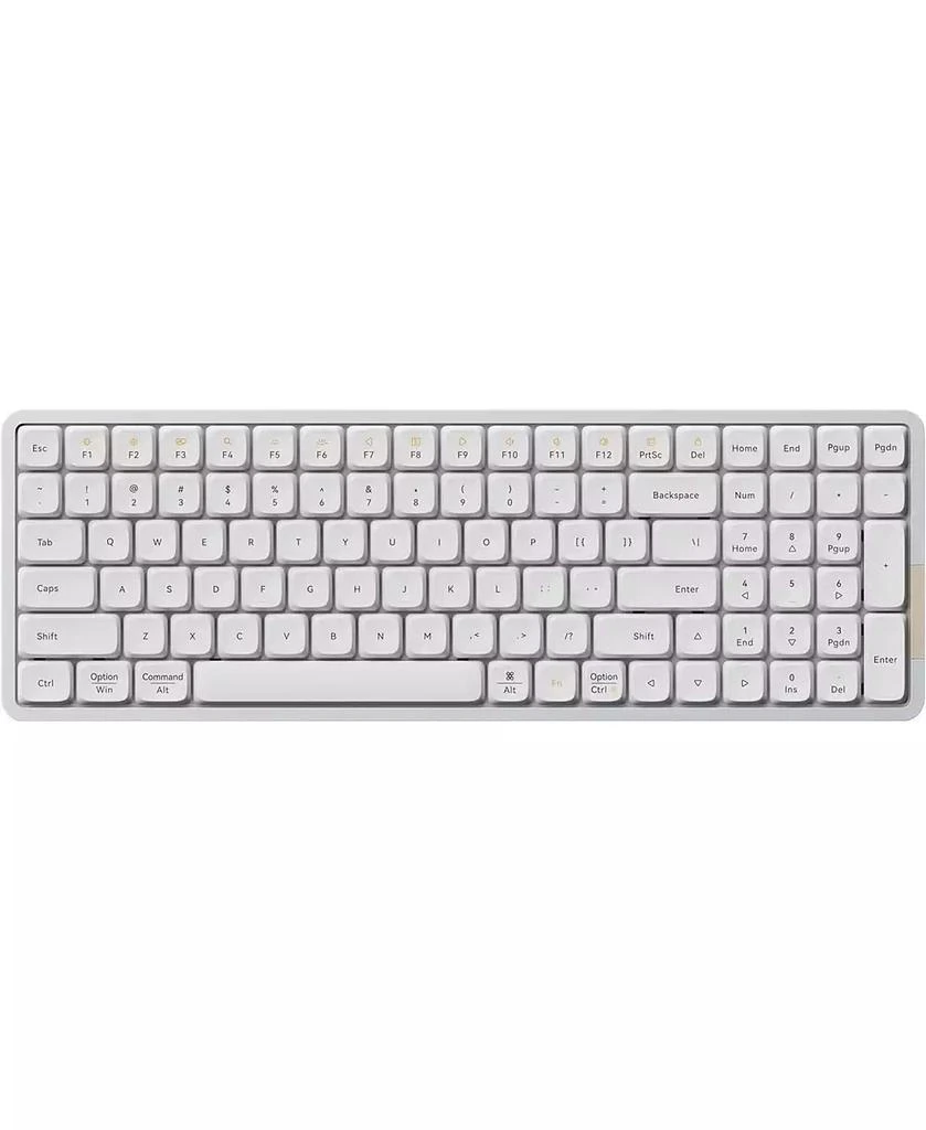 Lofree Flow Low-Profile Mechanical Keyboard, 100 Keys Rechargeable Wireless, Bluetooth 
Wired, White Ghost Linear Switches for Windows, Mac